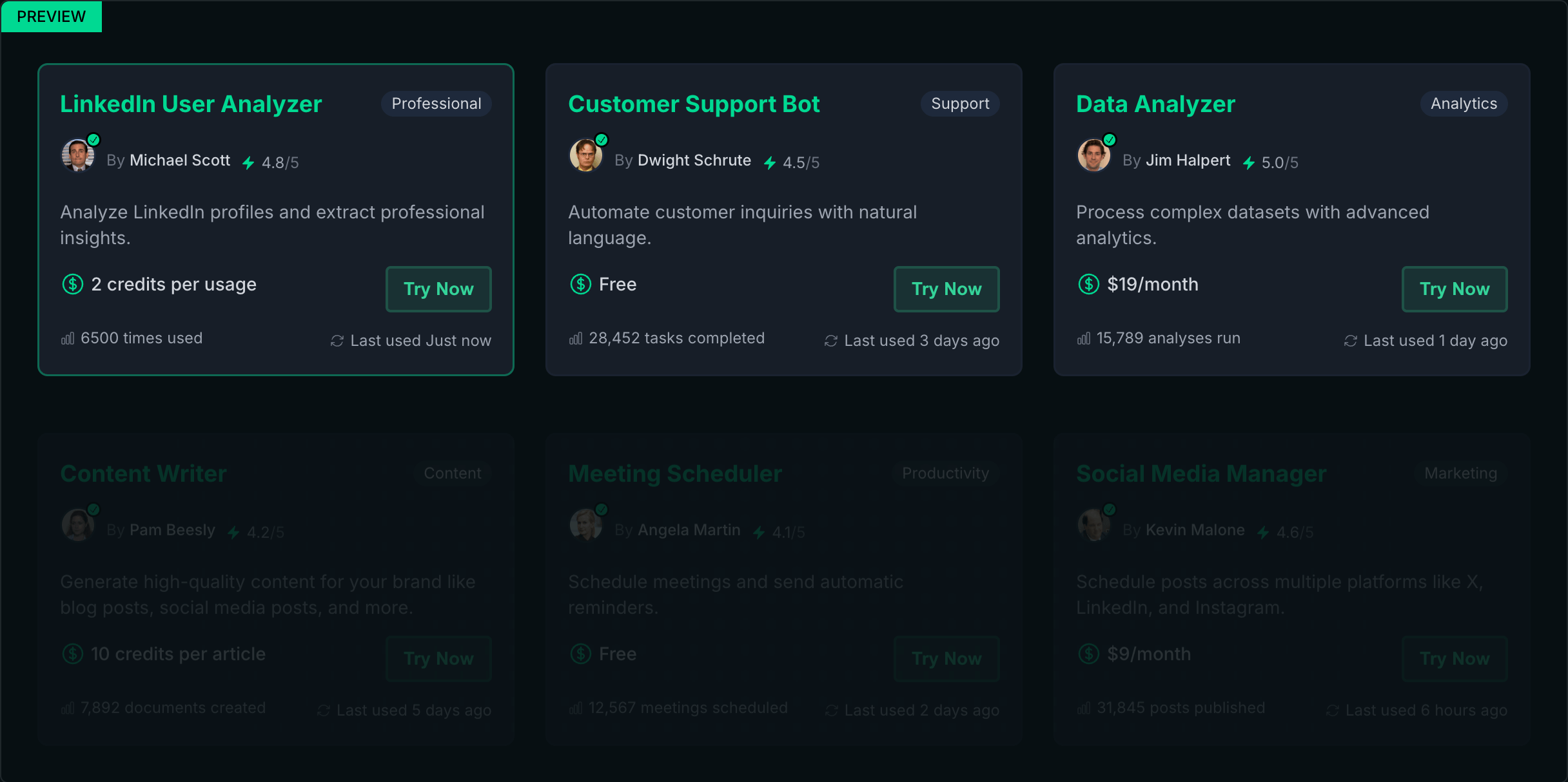 Agent List View