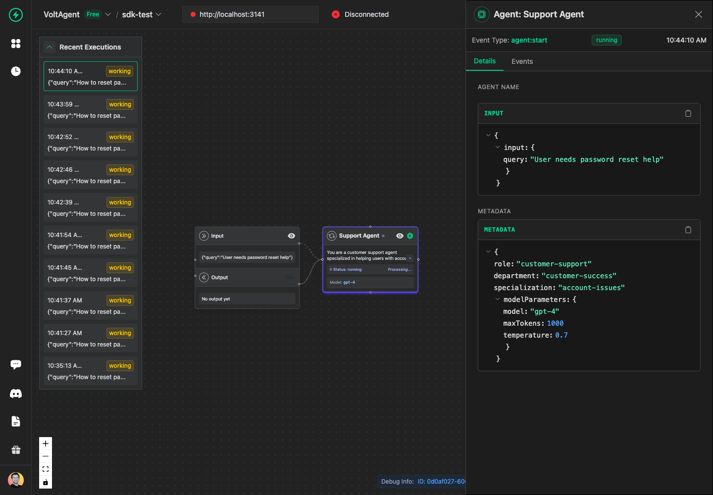 Agent metadata in dashboard