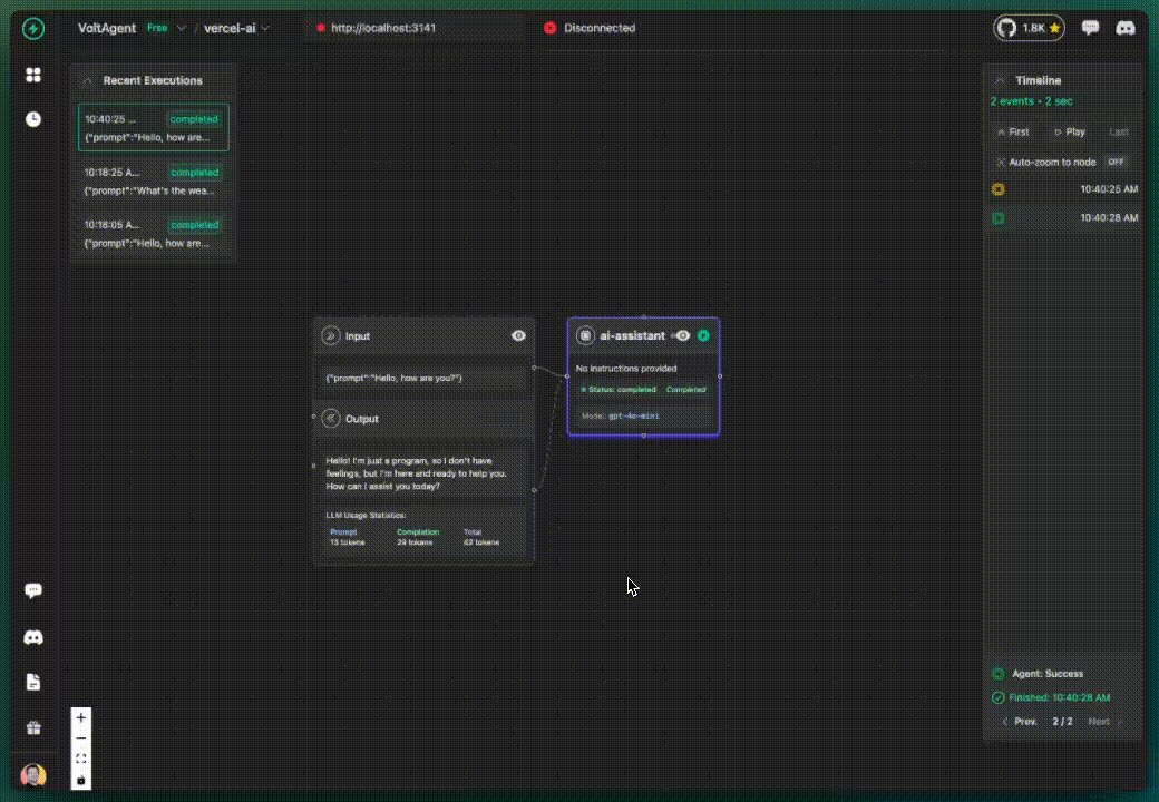 Vercel AI SDK Integration Basic Exampla