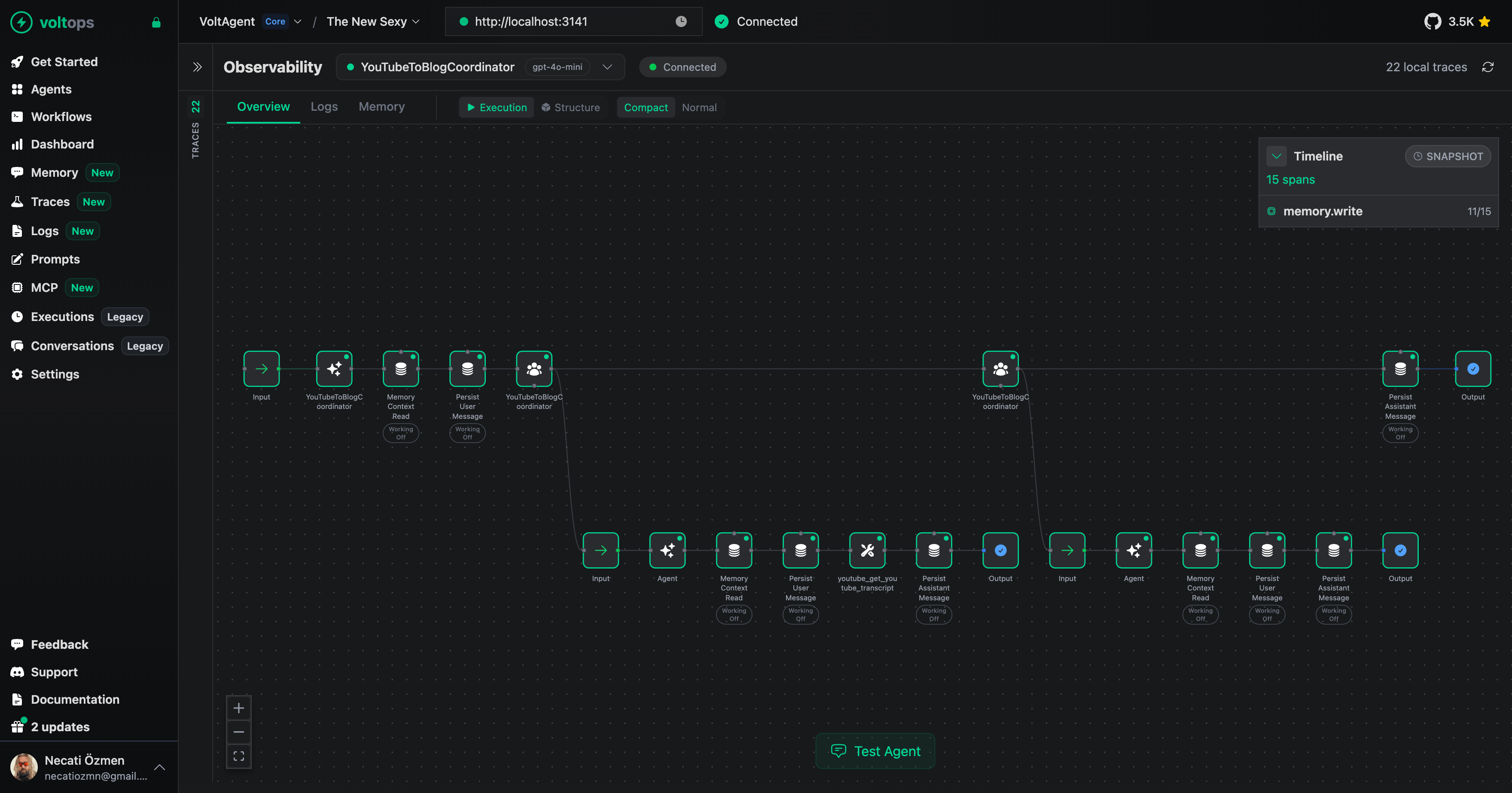 Coordinator overview in VoltOps